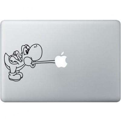 Mario Yoshi Macbook Sticker Zwarte Stickers